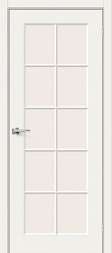 Остекленная межкомнатная дверь окрашенная эмалью Скинни-11.1 в цвете Whitey
