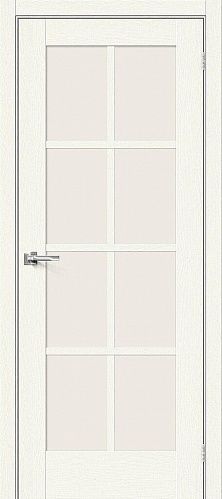 Остекленная межкомнатная дверь экошпон Прима-11.1 в цвете White Wood