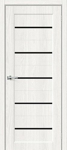 Остекленная межкомнатная дверь экошпон Мода-22 Black Line в цвете White Dreamline