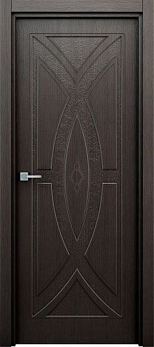 Глухая межкомнатная дверь ламинированная Арабеска ПГ в цвете Темный Венге