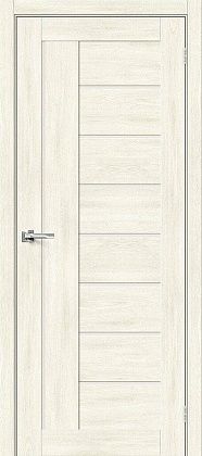 Остекленная межкомнатная дверь экошпон Браво-29 в цвете Nordic Oak