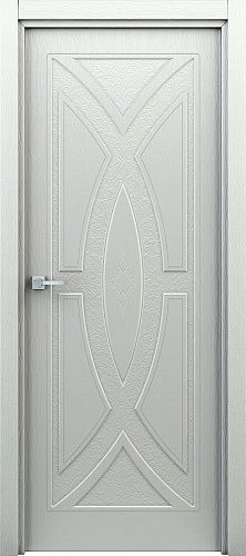 Глухая межкомнатная дверь ламинированная Арабеска ПГ в цвете Жасмин Белый
